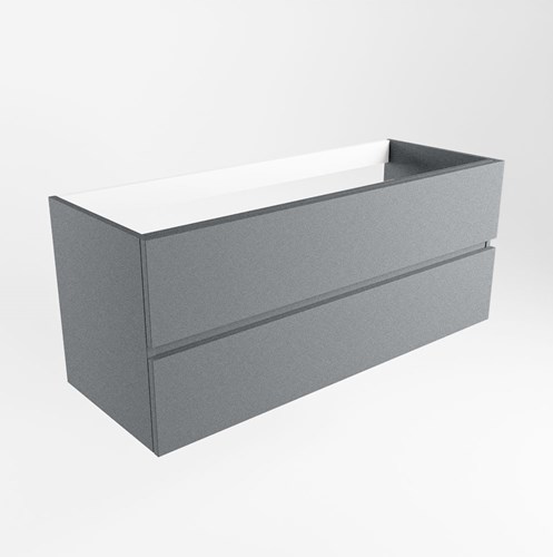 VICA badmeubel onderkast 120cm 2 lades kleur Plata, Dubbele uitsparing in lade.