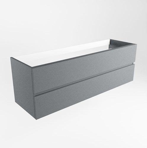 VICA badmeubel onderkast 150cm 2 lades kleur Plata, Midden uitsparing in lade.