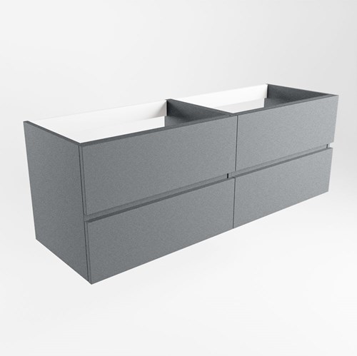 VICA badmeubel onderkast 140cm 4 lades kleur Plata, Links uitsparing in lade.