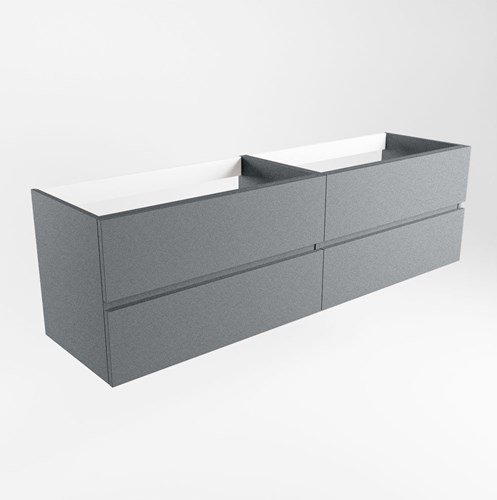 VICA badmeubel onderkast 170cm 4 lades kleur Plata, Rechts uitsparing in lade.