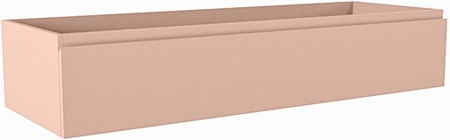 FOGE badmeubel onderkast 130cm 1 lade kleur Rosee 45cm diep, Midden uitsparing in lade.