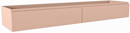 FOGE badmeubel onderkast 190cm 2 lades kleur Rosee 45cm diep, Dubbele uitsparing in lade.