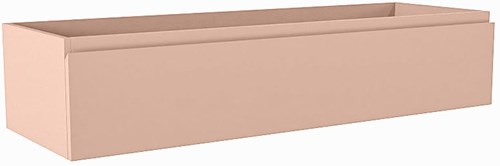 FOGE badmeubel onderkast 120cm 1 lade kleur Rosee 41cm diep, Midden uitsparing in lade.