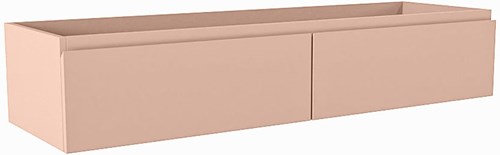 FOGE badmeubel onderkast 130cm 2 lades kleur Rosee 41cm diep, Geen uitsparing in lade.