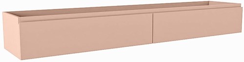 FOGE badmeubel onderkast 190cm 2 lades kleur Rosee 41cm diep, Dubbele uitsparing in lade.