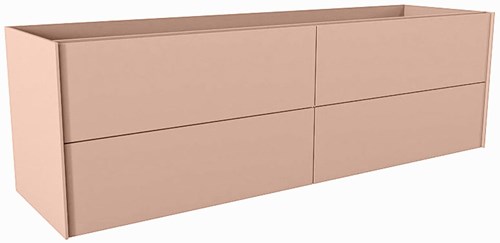 TENCE badmeubel onderkast 160cm 4 lades kleur Rosee, Rechts uitsparing in lade.