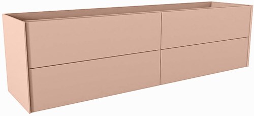 TENCE badmeubel onderkast 180cm 4 lades kleur Rosee, Links uitsparing in lade.