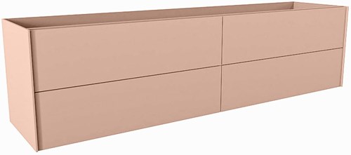TENCE badmeubel onderkast 190cm 4 lades kleur Rosee, Dubbele uitsparing in lade.