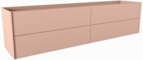 TENCE badmeubel onderkast 200cm 4 lades kleur Rosee, Dubbele uitsparing in lade.