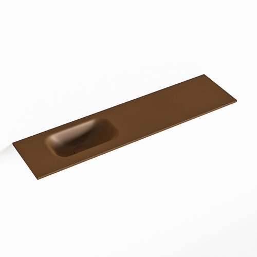 EDEN Rust solid surface inleg wastafel voor toiletmeubel 90cm. Positie wasbak links