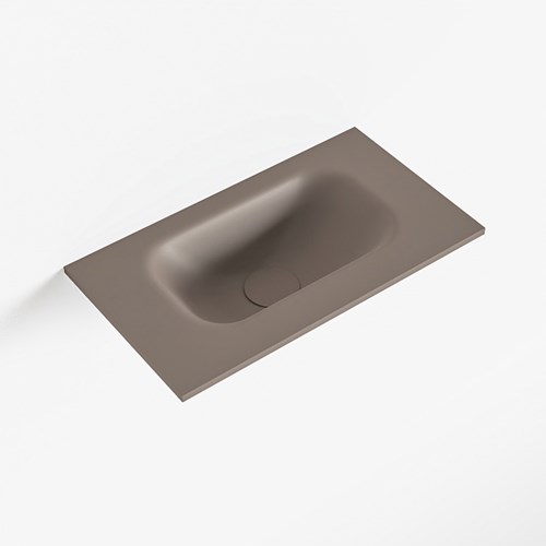 EDEN Smoke solid surface inleg wastafel voor toiletmeubel 40cm. Positie wasbak midden