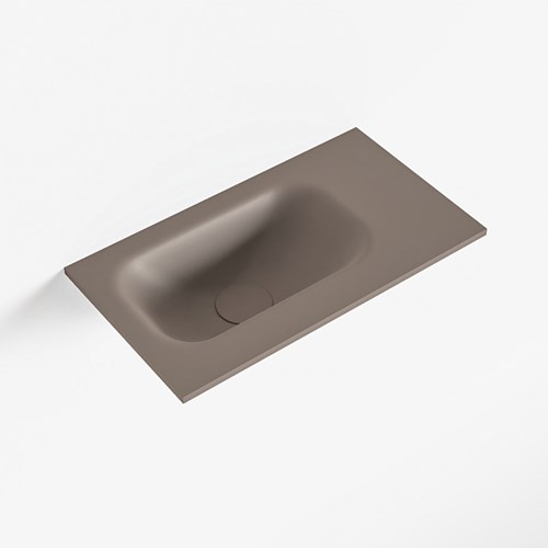 EDEN Smoke solid surface inleg wastafel voor toiletmeubel 40cm. Positie wasbak links