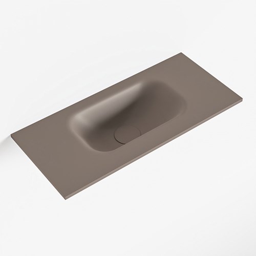 EDEN Smoke solid surface inleg wastafel voor toiletmeubel 50cm. Positie wasbak midden