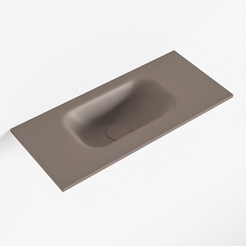 EDEN Smoke solid surface inleg wastafel voor toiletmeubel 50cm. Positie wasbak links