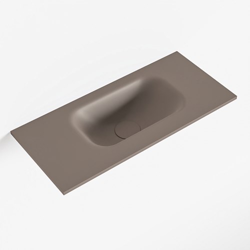 EDEN Smoke solid surface inleg wastafel voor toiletmeubel 50cm. Positie wasbak rechts