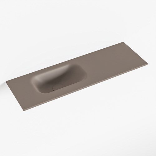 EDEN Smoke solid surface inleg wastafel voor toiletmeubel 70cm. Positie wasbak links