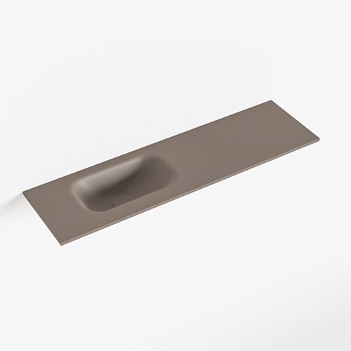 EDEN Smoke solid surface inleg wastafel voor toiletmeubel 80cm. Positie wasbak links