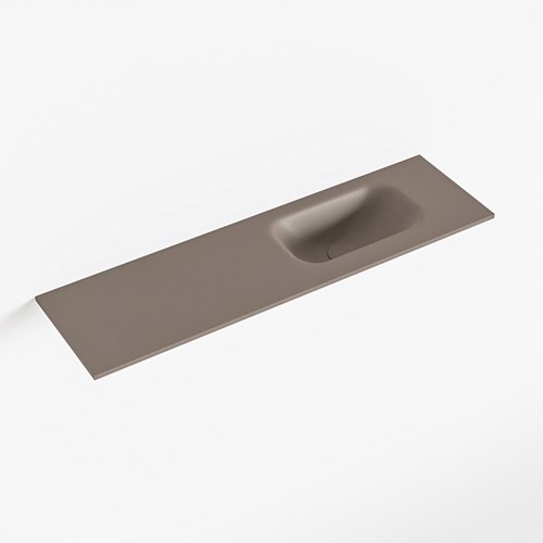 EDEN Smoke solid surface inleg wastafel voor toiletmeubel 80cm. Positie wasbak rechts