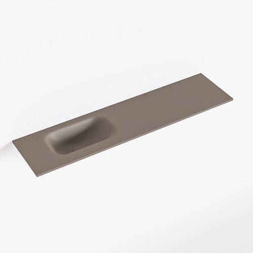 EDEN Smoke solid surface inleg wastafel voor toiletmeubel 90cm. Positie wasbak links