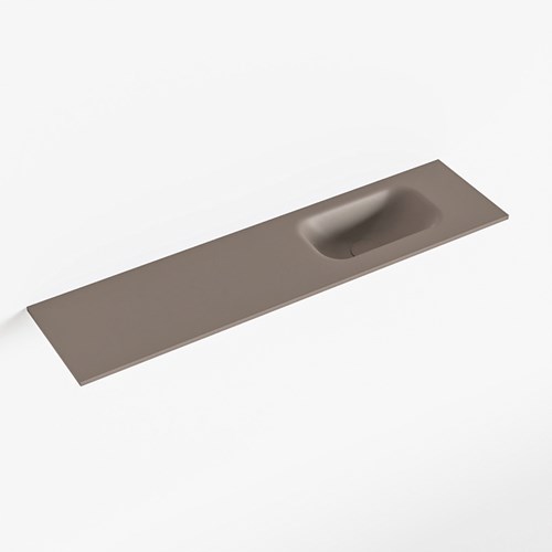 EDEN Smoke solid surface inleg wastafel voor toiletmeubel 90cm. Positie wasbak rechts