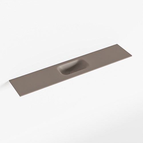 EDEN Smoke solid surface inleg wastafel voor toiletmeubel 110cm. Positie wasbak midden
