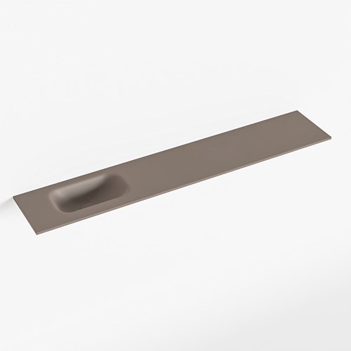 EDEN Smoke solid surface inleg wastafel voor toiletmeubel 120cm. Positie wasbak links