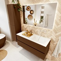 VICA 120cm bathroom vanity unit Rust 2 drawers. Vanity top