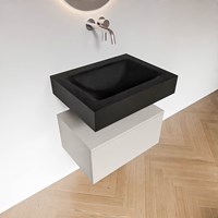 ALAN 60cm badmeubel onderkast Linen 1 lade. Vrijhangende wastafel CLOUD Midden zonder kraangat kleur Urban.-2