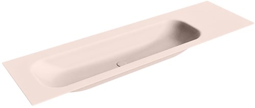 BIG LARGE Rosee solid surface inbouw wastafel 161cm. Positie wasbak Links. 