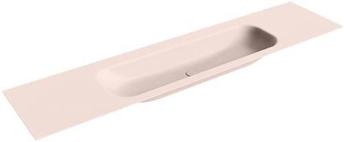 BIG LARGE Rosee solid surface inbouw wastafel 200cm. Positie wasbak Midden. 