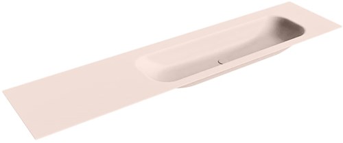 BIG LARGE Rosee solid surface inbouw wastafel 200cm. Positie wasbak Rechts. 