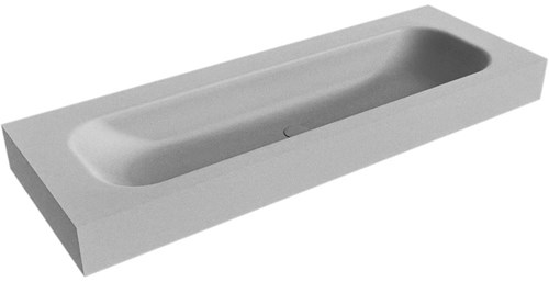 BIG LARGE Plata vrijhangende wastafel 131cm. Positie wasbak Midden rand 12cm. 