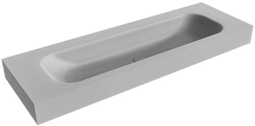 BIG LARGE Plata vrijhangende wastafel 141cm. Positie wasbak Midden rand 12cm. 