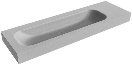 BIG LARGE Plata vrijhangende wastafel 150cm. Positie wasbak Links rand 12cm. 