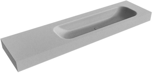 BIG LARGE Plata vrijhangende wastafel 181cm. Positie wasbak Rechts rand 12cm. 