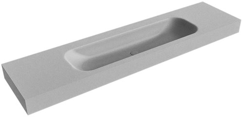 BIG LARGE Plata vrijhangende wastafel 191cm. Positie wasbak Midden rand 12cm. 