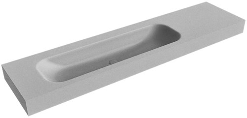 BIG LARGE Plata vrijhangende wastafel 190cm. Positie wasbak Links rand 12cm. 