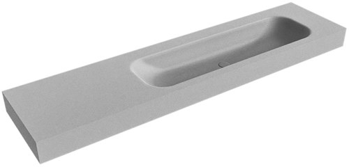 BIG LARGE Plata vrijhangende wastafel 191cm. Positie wasbak Rechts rand 12cm. 