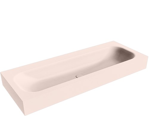 BIG LARGE Rosee vrijhangende wastafel 120cm. Positie wasbak Midden rand 12cm. 