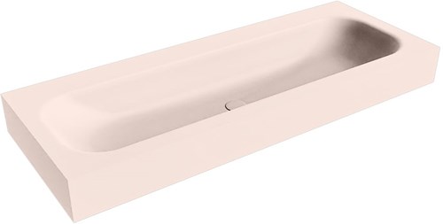 BIG LARGE Rosee vrijhangende wastafel 121cm. Positie wasbak Midden rand 12cm. 