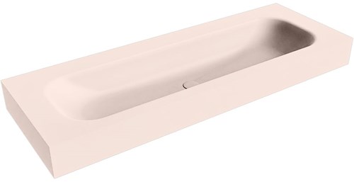 BIG LARGE Rosee vrijhangende wastafel 131cm. Positie wasbak Midden rand 12cm. 