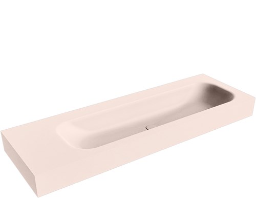 BIG LARGE Rosee vrijhangende wastafel 140cm. Positie wasbak Rechts rand 12cm. 