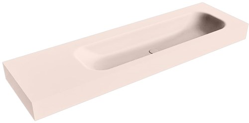 BIG LARGE Rosee vrijhangende wastafel 160cm. Positie wasbak Rechts rand 12cm. 