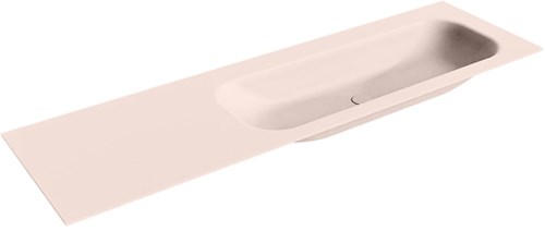 BIG MEDIUM Rosee solid surface inbouw wastafel 160cm. Positie wasbak Rechts. 