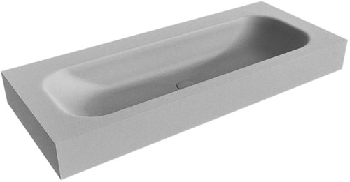 BIG MEDIUM Plata vrijhangende wastafel 110cm. Positie wasbak Midden rand 12cm. 