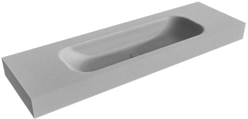 BIG MEDIUM Plata vrijhangende wastafel 151cm. Positie wasbak Midden rand 12cm. 