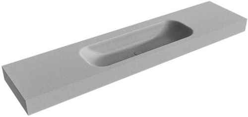 BIG MEDIUM Plata vrijhangende wastafel 200cm. Positie wasbak Midden rand 12cm. 