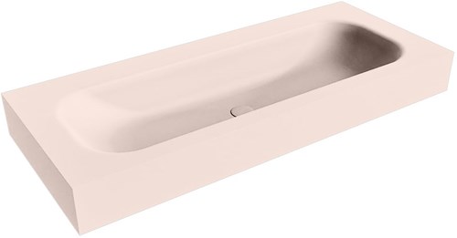 BIG MEDIUM Rosee vrijhangende wastafel 111cm. Positie wasbak Midden rand 12cm. 