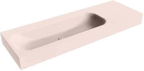 BIG MEDIUM Rosee vrijhangende wastafel 140cm. Positie wasbak Links rand 12cm. 