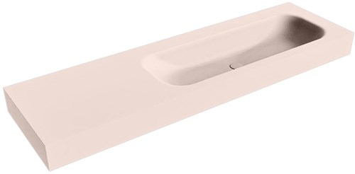 BIG MEDIUM Rosee vrijhangende wastafel 161cm. Positie wasbak Rechts rand 12cm. 